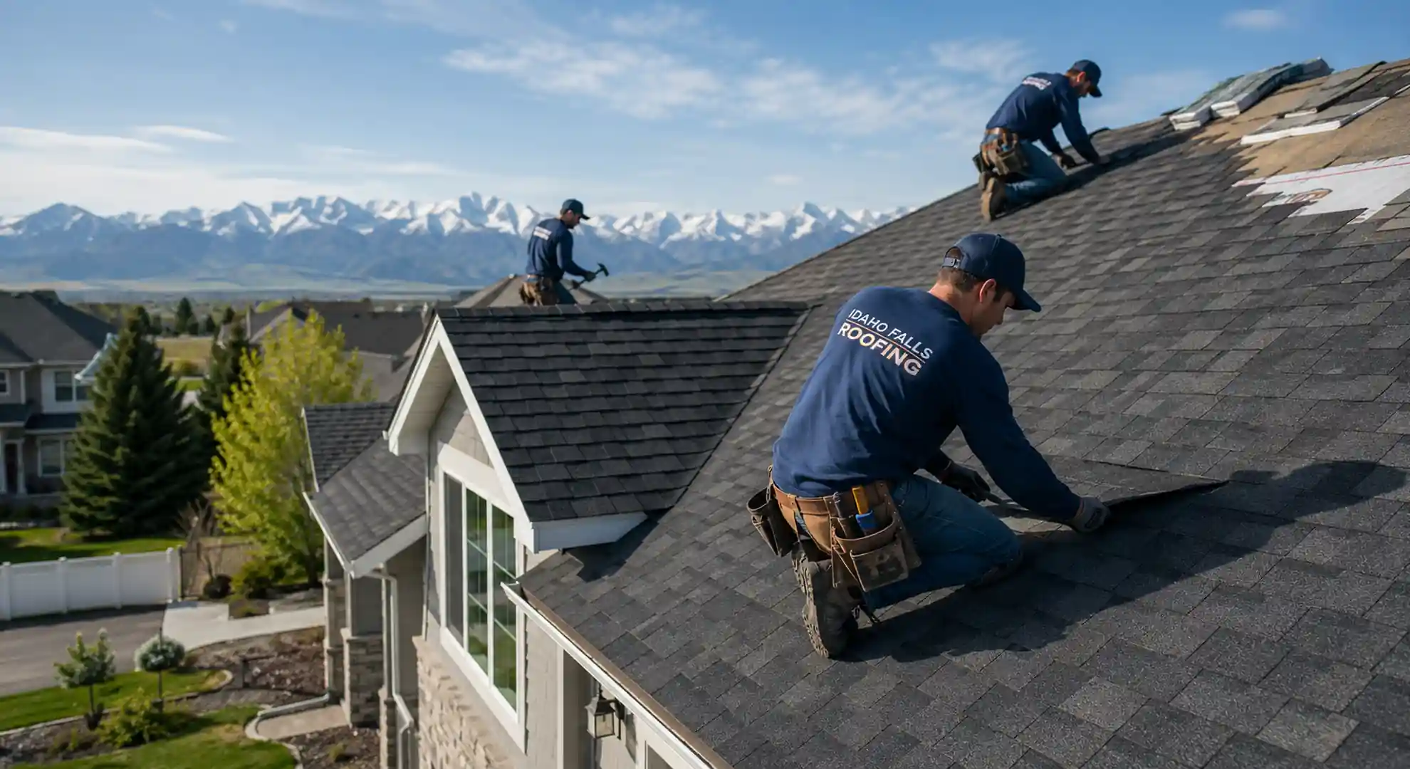New architectural asphalt shingle roof on a Shelley, Idaho house